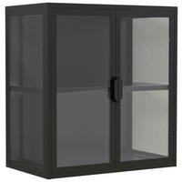 VÄGGHÄNGT VITRINSKÅP i svart   - svart/transparent, Design, metall/glas (60/65/35cm) - MID.YOU