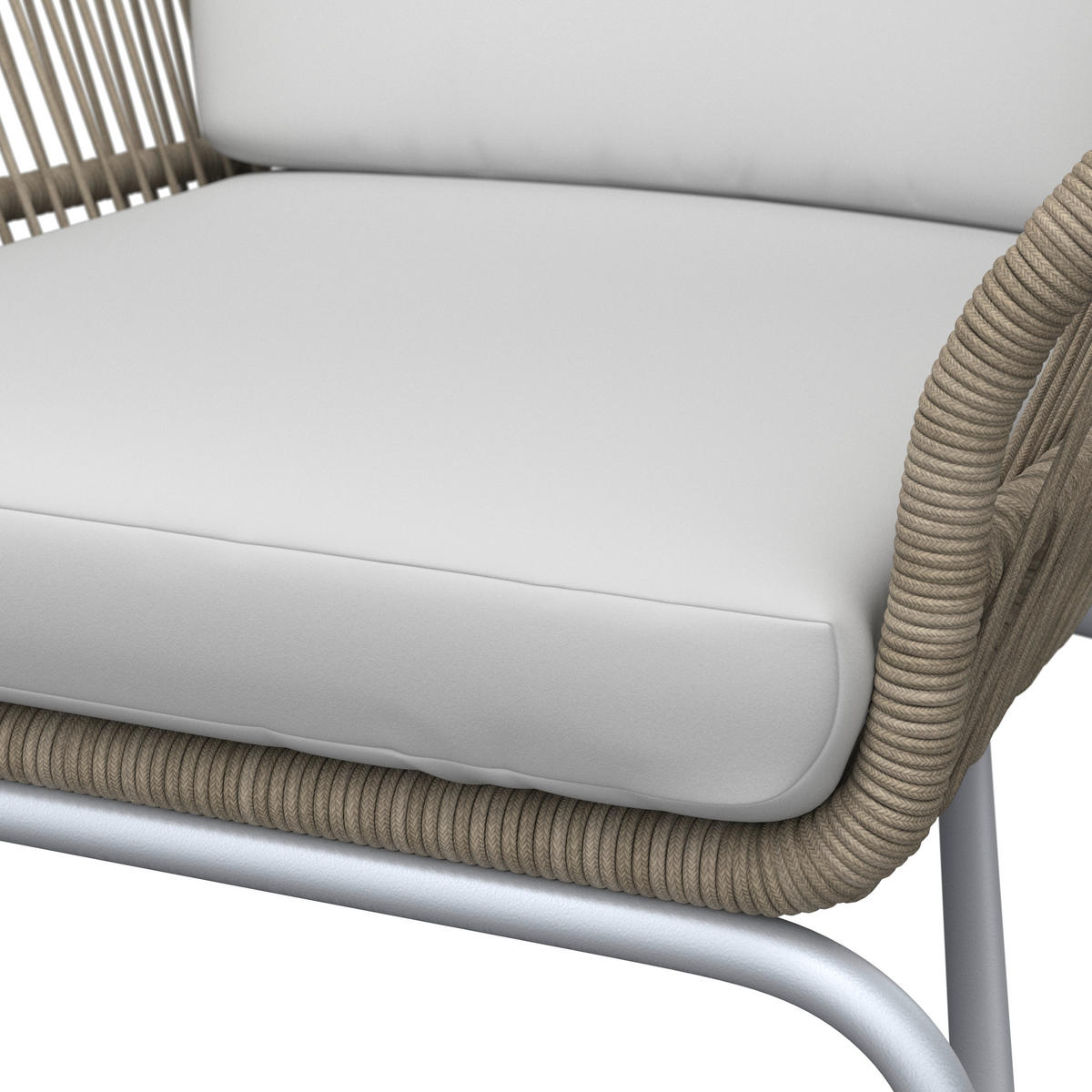 RELAX FOTEL SZETT - natúr/fehér, Modern, textil/fém (82/86/86cm) - Ambia Garden