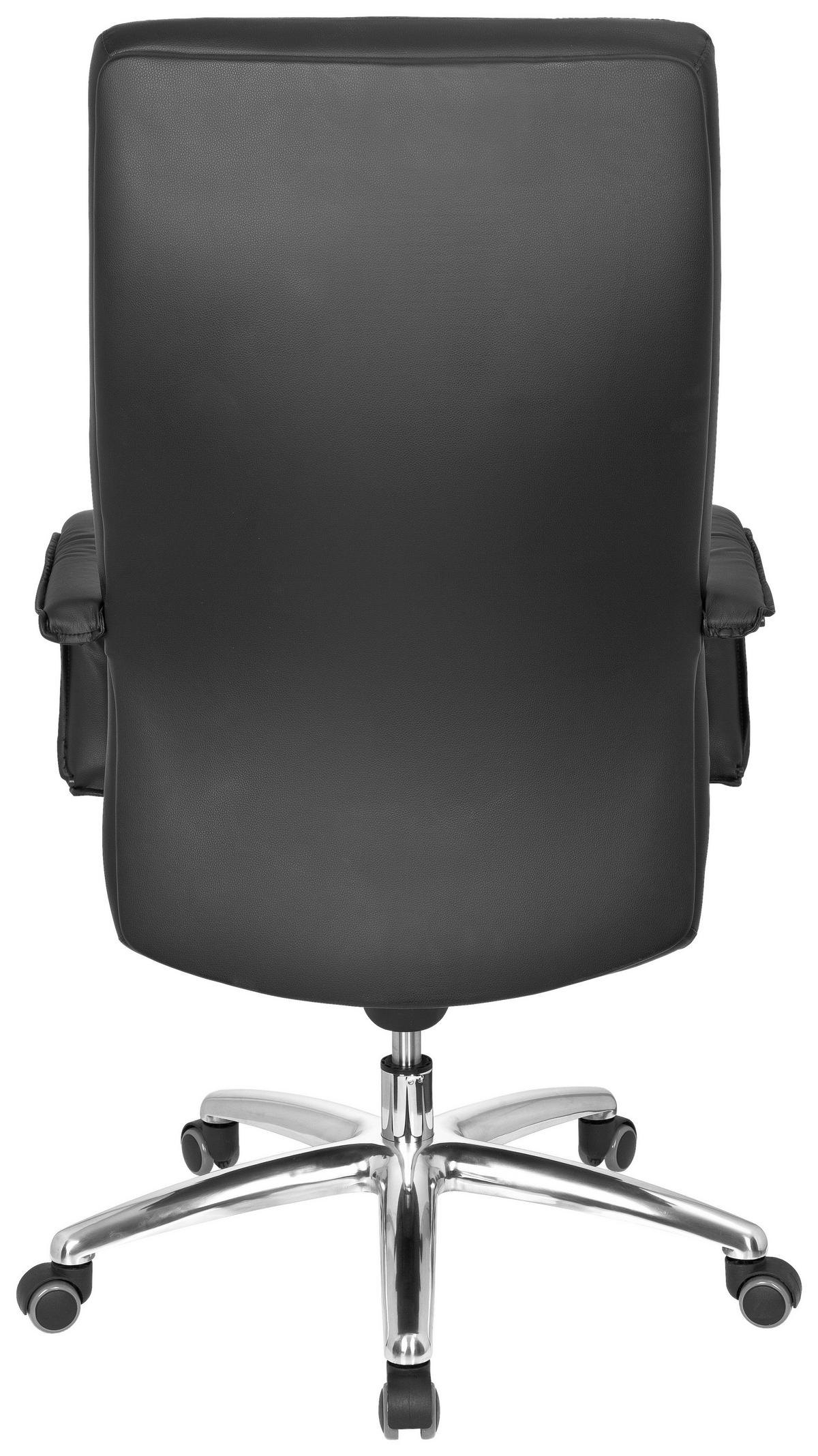 CHEFSESSEL Lederlook Schwarz  - Silberfarben/Schwarz, Basics, Kunststoff/Textil (62/129/50cm) - MID.YOU