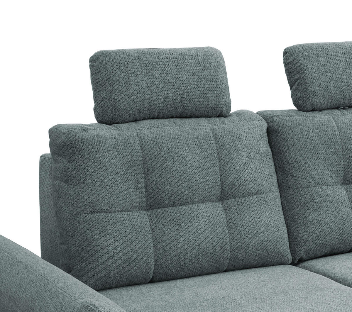 ECKSOFA in Chenille Blau  - Mintgrau/Blau, MODERN, Holz/Textil (250-280/176cm) - Livetastic