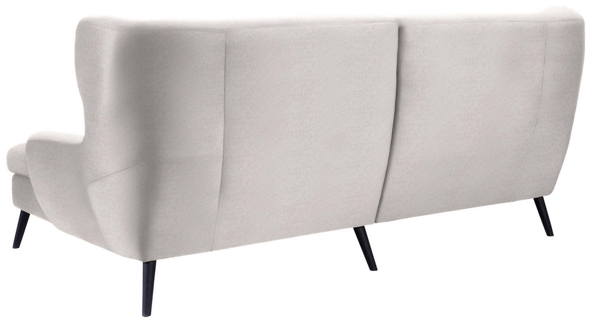 ECKSOFA in Flachgewebe Beige  - Beige/Schwarz, Design, Holz/Textil (237/165cm) - Stylife