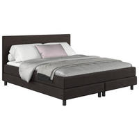 BOXBETT 180/200 cm  in Dunkelbraun  - Dunkelbraun/Schwarz, Modern, Holzwerkstoff/Textil (180/200cm) - MID.YOU