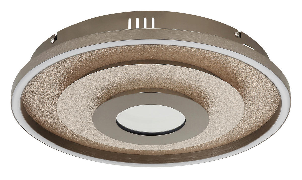 LED-DECKENLEUCHTE Miles 40/7,3 cm  - Champagner/Goldfarben, Design, Kunststoff/Metall (40/7,3cm) - Globo