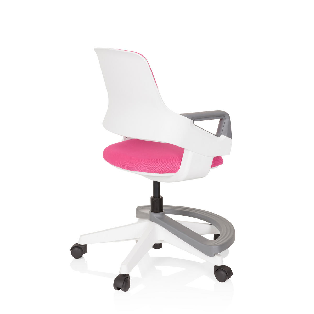 JUGENDDREHSTUHL Pink  - Pink/Weiß, Basics, Kunststoff (53/80-93/60cm) - MID.YOU