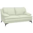 2-SITZER-SOFA Weiß Echtleder  - Schwarz/Weiß, Design, Leder/Metall (178/92/98cm) - Novel