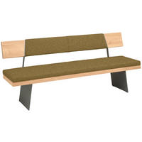 SITZBANK 207/90/58 cm  in Schwarz, Honig, Wildeiche  - Wildeiche/Schwarz, Natur, Holz/Textil (207/90/58cm) - Voglauer