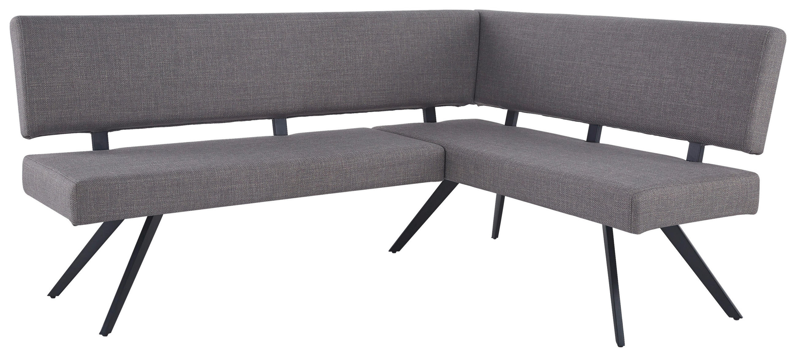 ECKBANK 190/150 cm  in Hellgrau  - Hellgrau/Schwarz, KONVENTIONELL, Textil/Metall (190/150cm) - MID.YOU