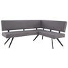 ECKBANK 190/150 cm  in Hellgrau  - Hellgrau/Schwarz, KONVENTIONELL, Textil/Metall (190/150cm) - MID.YOU