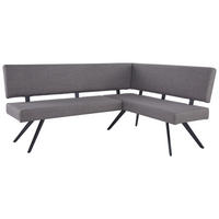 ECKBANK 190/150 cm  in Hellgrau  - Hellgrau/Schwarz, KONVENTIONELL, Textil/Metall (190/150cm) - MID.YOU