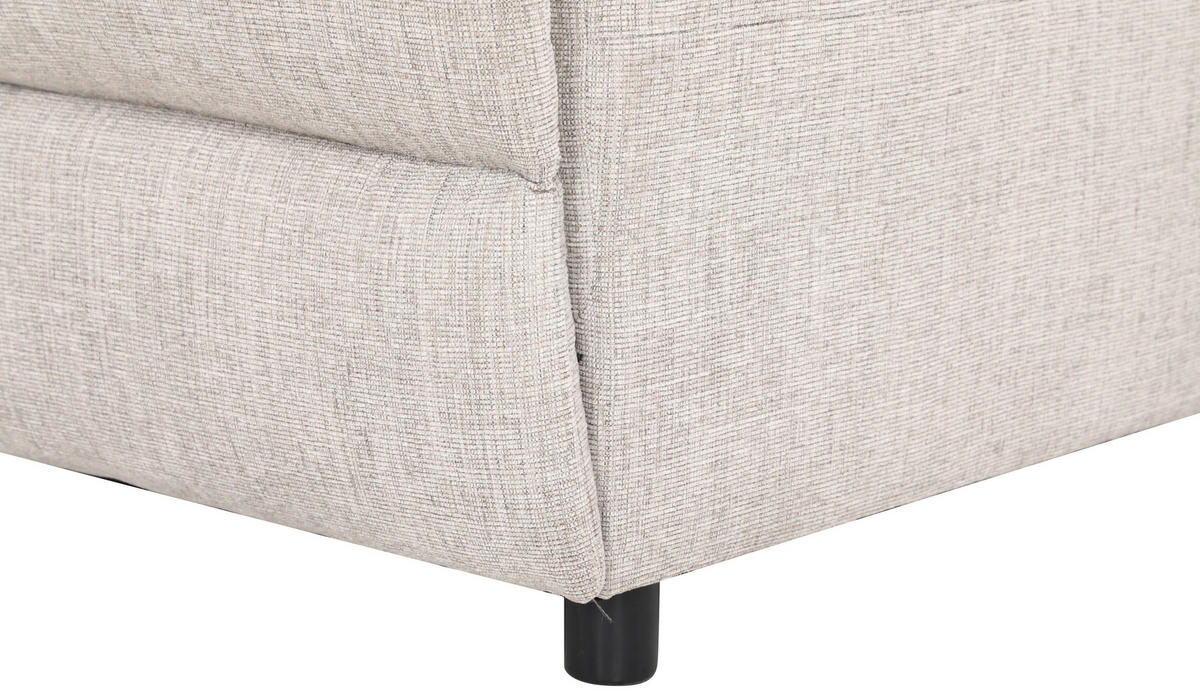 WOHNLANDSCHAFT Hellgrau Webstoff  - Hellgrau/Schwarz, KONVENTIONELL, Kunststoff/Textil (302/107/325cm) - MID.YOU