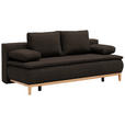 BOXSPRINGSOFA in Webstoff Dunkelbraun  - Eichefarben/Dunkelbraun, Design, Holz/Textil (202/78/93/100cm) - Venda