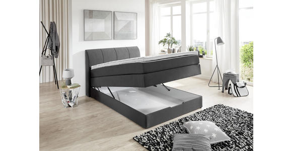 BOXSPRINGBETT 100/200 cm  in Anthrazit  - Anthrazit, KONVENTIONELL, Textil (100/200cm) - Carryhome