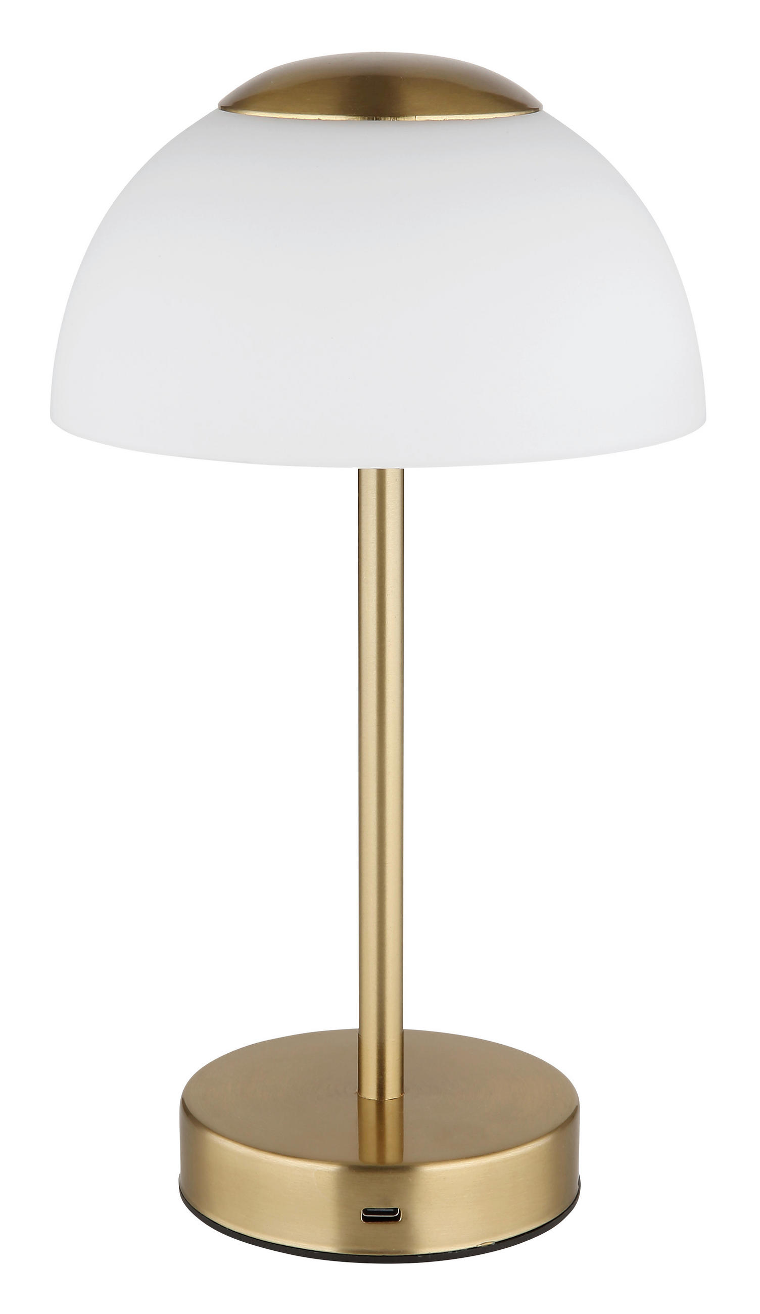 AKKU-TISCHLEUCHTE SARIMA 15/31 cm   - Messingfarben/Weiß, KONVENTIONELL, Glas/Kunststoff (15/31cm)