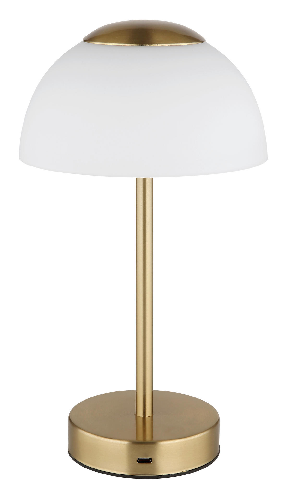 NABÍJATEĽNÁ STOLNÁ LAMPA, dotykový stmievač, 15/31 cm  - biela/mosadzná, Konventionell, kov/plast (15/31cm)