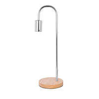 TISCHLEUCHTE - Chromfarben, Trend, Holz/Metall (15/47/15cm) - Kayoom