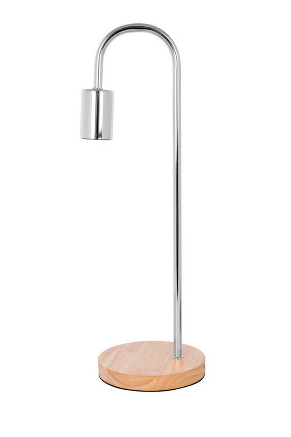 TISCHLEUCHTE - Chromfarben, Trend, Holz/Metall (15/47/15cm) - Kayoom