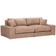 BIGSOFA Struktur, Bouclé Rotbraun  - Rotbraun/Greige, MODERN, Kunststoff/Textil (240/76/125cm) - Landscape