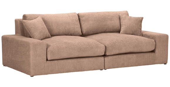 BIGSOFA Struktur, Bouclé Rotbraun  - Rotbraun/Greige, MODERN, Kunststoff/Textil (240/76/125cm) - Landscape