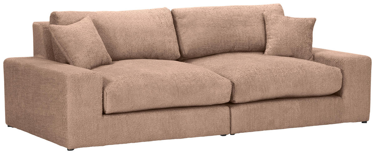 BIGSOFA Struktur, Bouclé Rotbraun  - Rotbraun/Greige, MODERN, Kunststoff/Textil (240/76/125cm) - Landscape