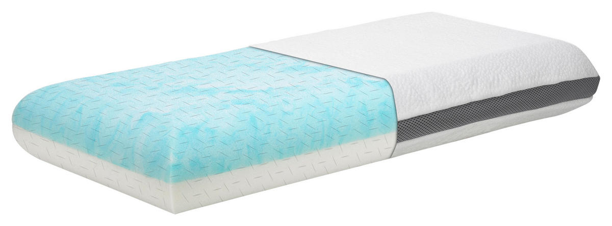 NACKENKISSEN 80/40 cm  - Weiss/Grau, Basics, Textil (80/40cm) - Novel