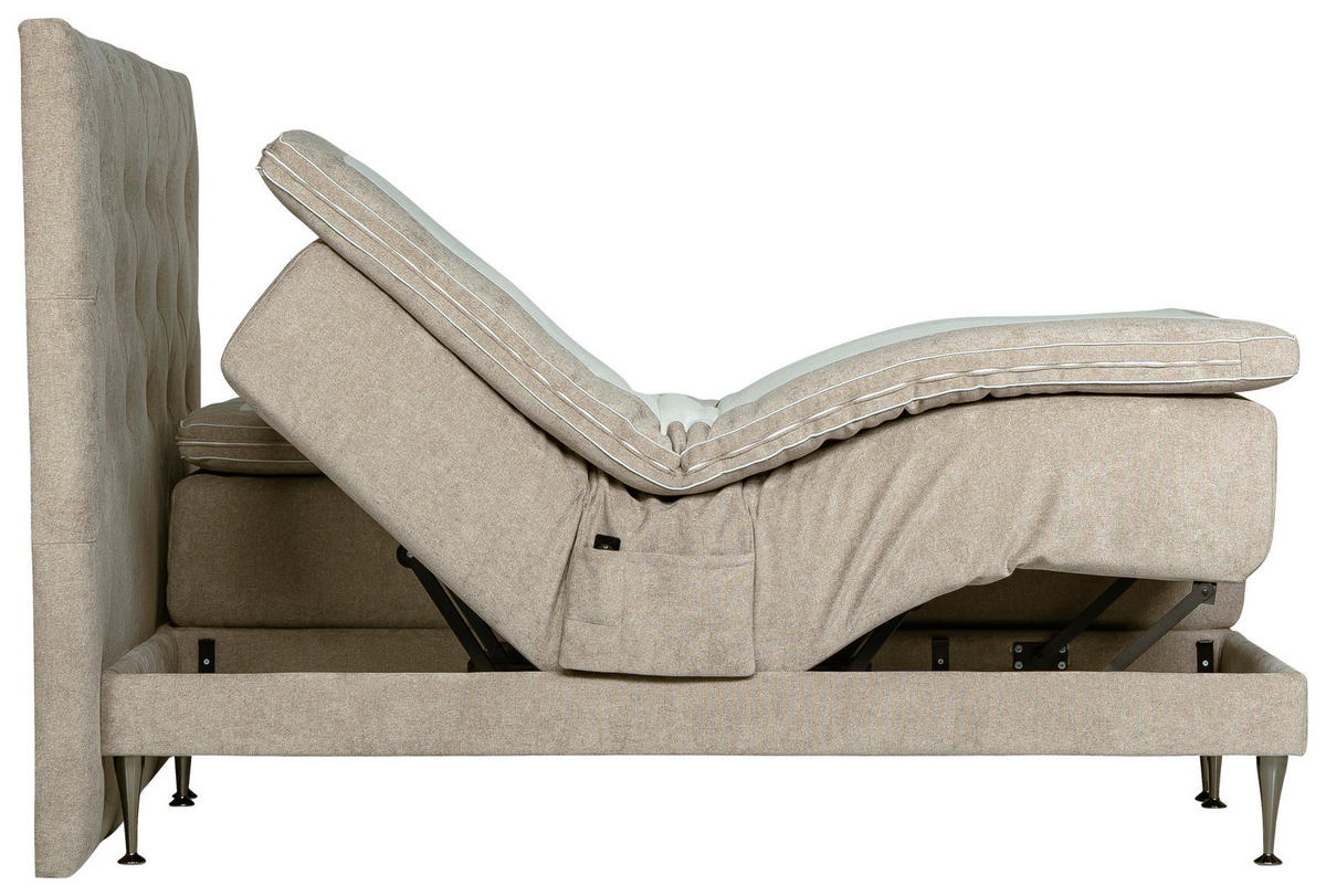 STÄLLBAR SÄNG  i greige   - greige/svart, Klassisk, metall/trä (180/200cm) - Niels Andersson