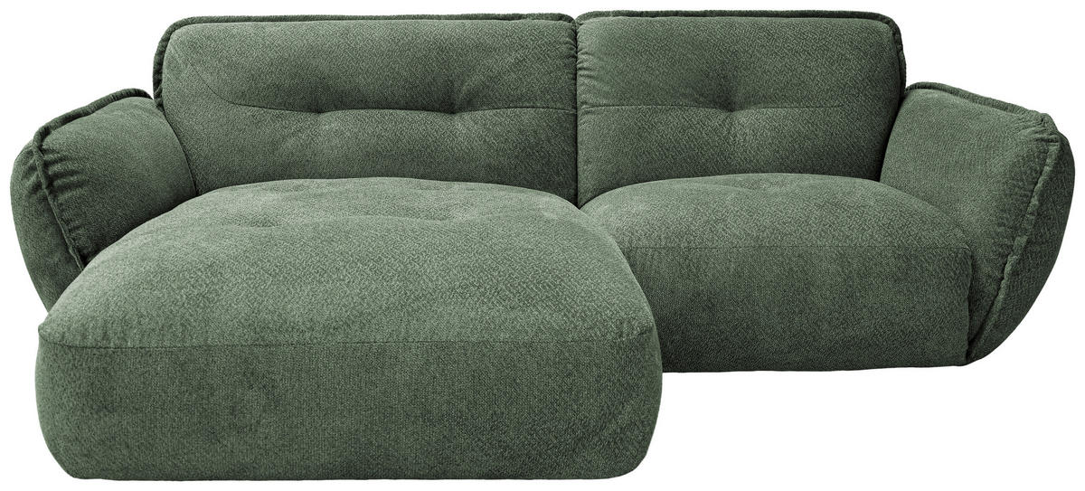 ECKSOFA  Struktur Grün  - Schwarz/Grün, Modern, Kunststoff/Textil (184/269cm) - Trendmanufaktur