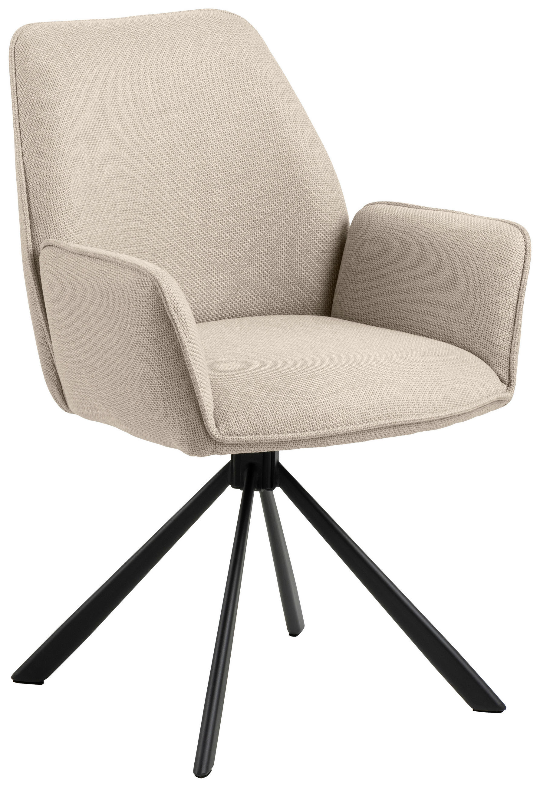 STOLICA S NASLONOM ZA RUKE  bež  tekstil      - bež/crna, Trend, tekstil/metal (61/88,5/63cm) - MID.YOU