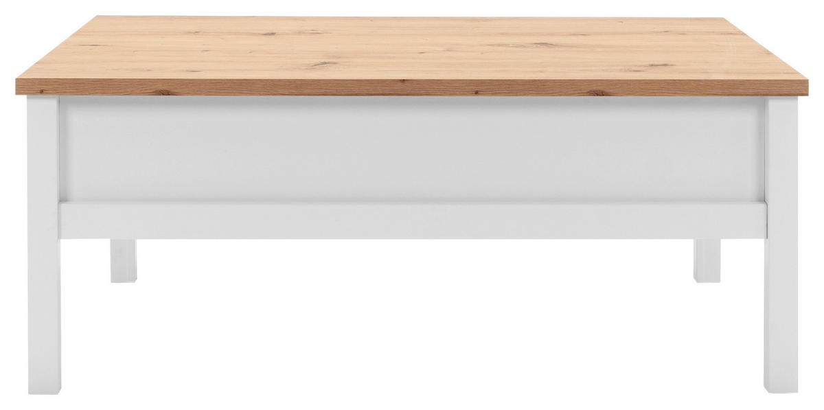 COUCHTISCH 100/60/40 cm rechteckig Weiß  - Alufarben/Weiß, KONVENTIONELL, Holzwerkstoff/Metall (100/60/40cm) - MID.YOU