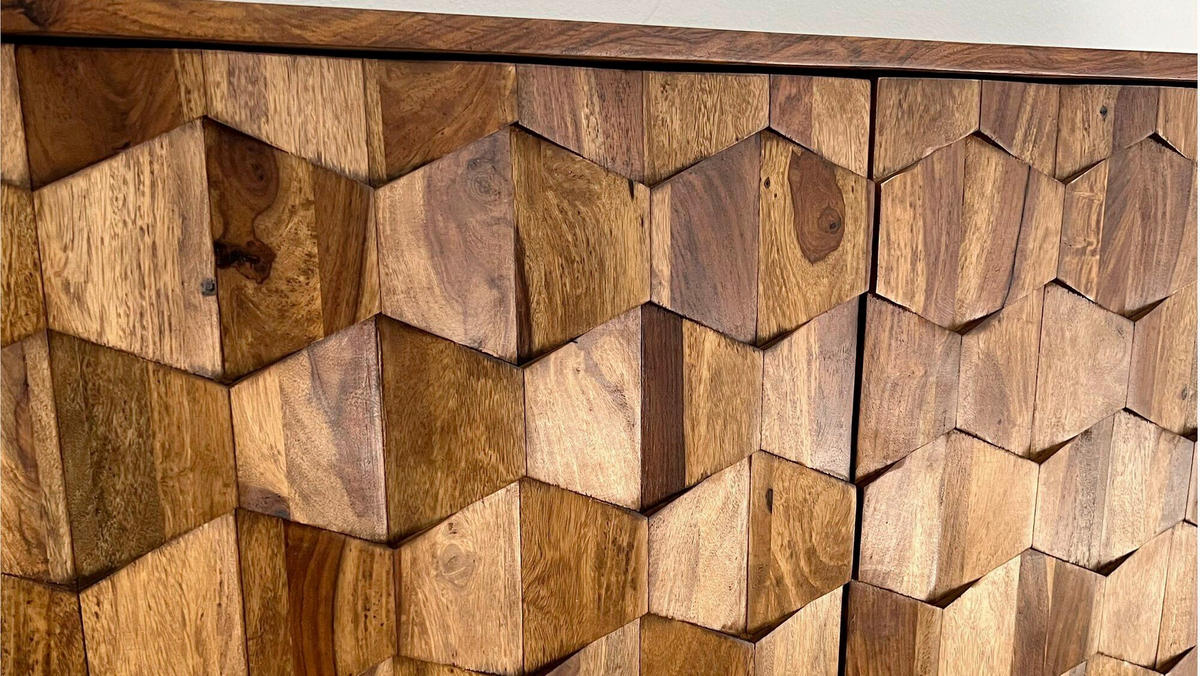 SIDEBOARD 175/70/40 cm  - sheshamfärgad/svart, Natur, metall/trä (175/70/40cm) - Livetastic