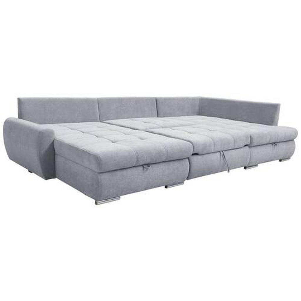 Thumbnail - Livetastic Ecksofa, Hellgrau, Textil, 3-Sitzer, Füllung: Schaumstoff, Ottomane links, U-Form, 174 cm, Made in EU, Schlaf...