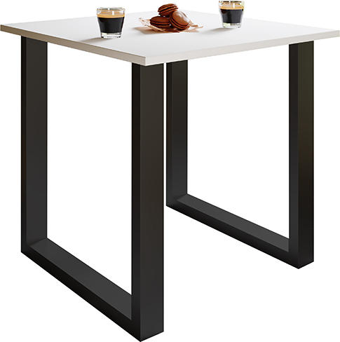 ESSTISCH Schwarz, Weiß  - Schwarz/Weiß, Basics, Holzwerkstoff (80/80/76cm) - MID.YOU