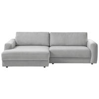 ECKSOFA in Cord Grau  176/250 cm  - Schwarz/Grau, MODERN, Textil (176/250cm) - Trendmanufaktur