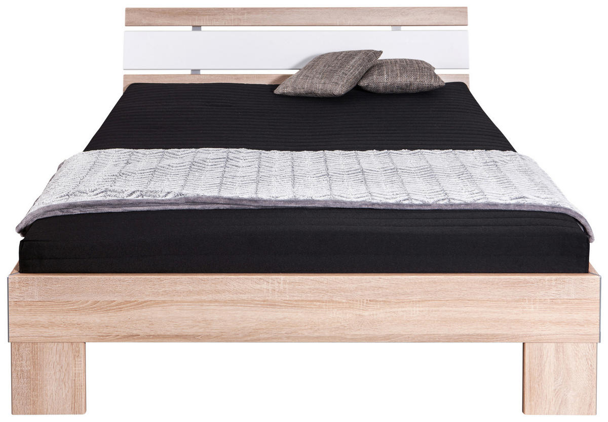 PAT FUTON 140/200 cm  alb, stejar Sonoma  - stejar Sonoma/culoare lemn pin, Konventionell, lemn/textil (140/200cm) - Carryhome