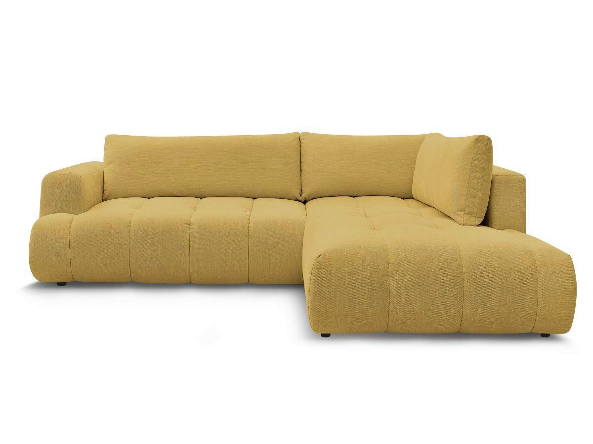 ECKSCHLAFSOFA FUJI Leinenoptik Gelb  inkl.  - Gelb/Schwarz, MODERN, Kunststoff/Textil (282/204cm)