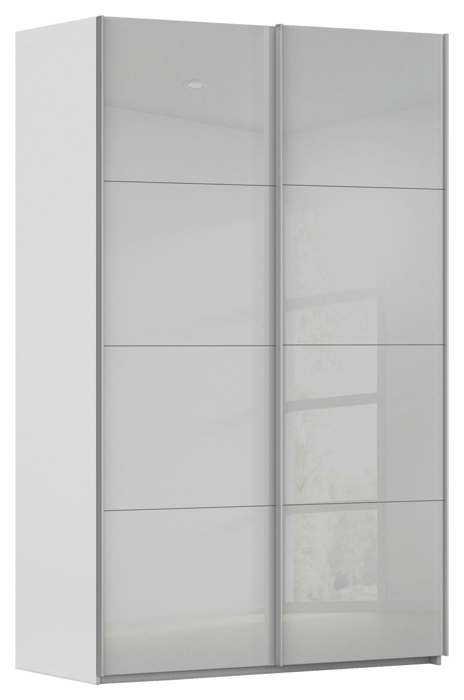 SCHWEBETÜRENSCHRANK 137/223/68 cm 2-türig Seidengrau  - Seidengrau/Alufarben, Design, Glas/Holzwerkstoff (137/223/68cm) - Xora