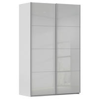 SCHWEBETÜRENSCHRANK 137/223/68 cm 2-türig Seidengrau  - Seidengrau/Alufarben, Design, Glas/Holzwerkstoff (137/223/68cm) - Xora