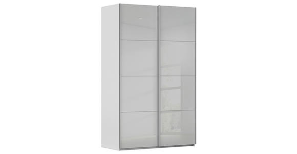 SCHWEBETÜRENSCHRANK 137/223/68 cm 2-türig Seidengrau  - Seidengrau/Alufarben, Design, Glas/Holzwerkstoff (137/223/68cm) - Xora