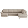 WOHNLANDSCHAFT in Flachgewebe Beige  - Beige/Schwarz, Konventionell, Textil/Metall (156/309/204cm) - Cotta