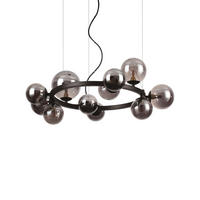 HÄNGELEUCHTE 73/55/230 cm  - Schwarz, Design, Glas/Metall (73/55/230cm) - Ideal Lux