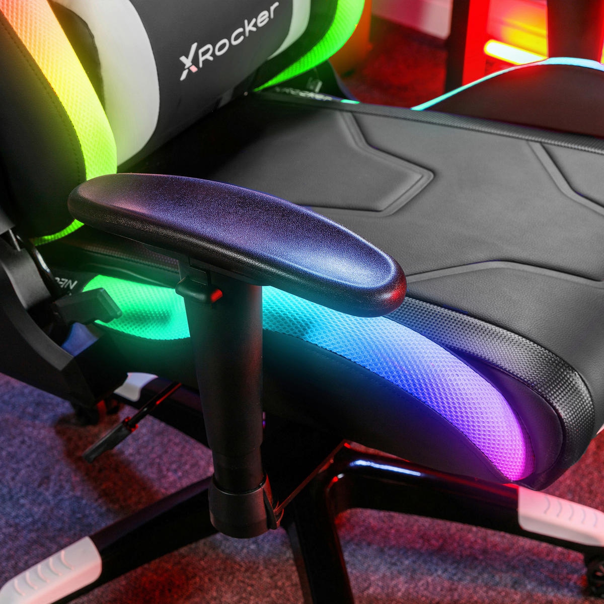 GAMINGSTUHL Schwarz Metall, Kunststoff, Textil   - Schwarz/Grau, MODERN, Kunststoff/Textil (66/128/59,9cm) - X Rocker