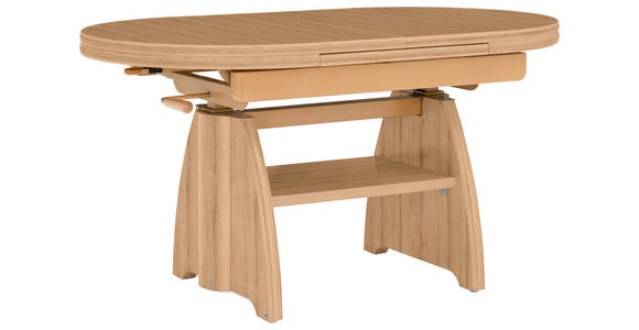 COUCHTISCH Eiche furniert 110-130,5/65/56-75 cm rechteckig Eichefarben  - Eichefarben, KONVENTIONELL, Holzwerkstoff/Metall (110-130,5/65/56-75cm) - Venda