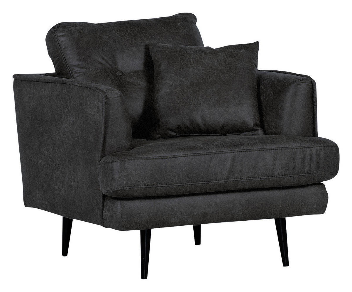 SESSEL in Mikrofaser Anthrazit  - Anthrazit/Schwarz, Design, Holz/Textil (90/89/95cm) - Livetastic