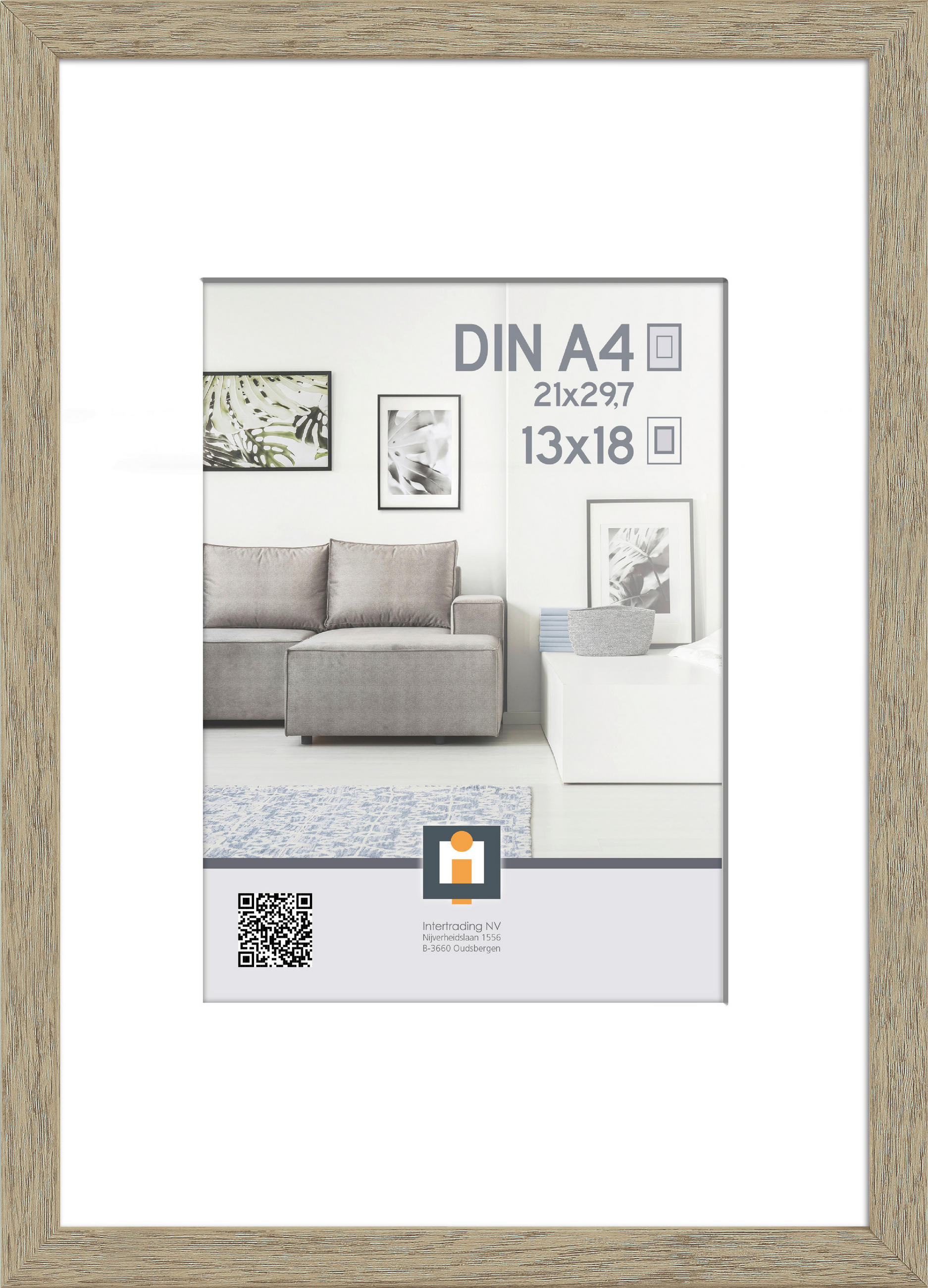 RÁM NA OBRAZY, 1 foto 21 cm x 29,7 cm - prírodná farba, Basics, plast (23/32/2,5cm)