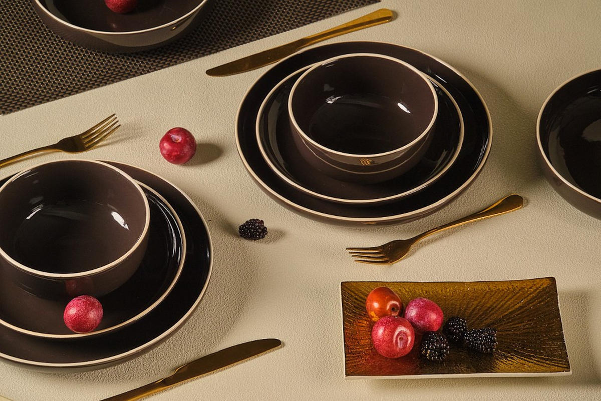 KOMBISERVICE Bastia mocha 16-teilig  - Mokka, Trend, Keramik - Novel