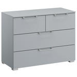 KOMMODE  in 80/61/42 cm  - Silberfarben/Hellgrau, Design, Holzwerkstoff/Kunststoff (80/61/42cm) - Novel