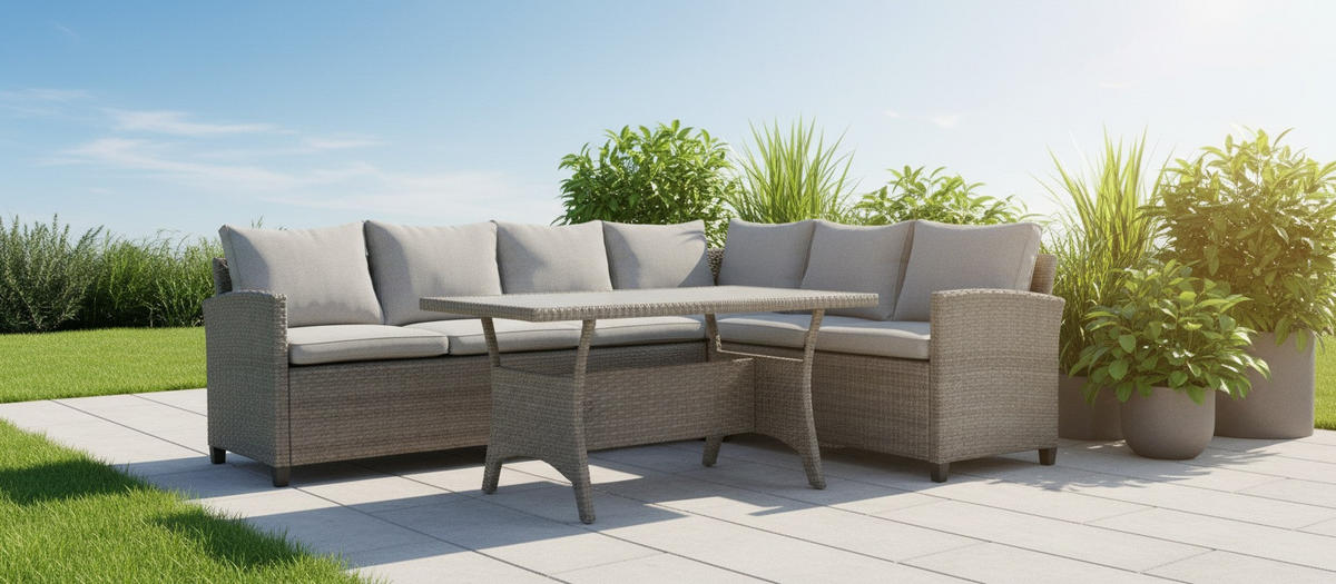 LOUNGEGARNITUR 3-teilig  234/178 cm   - Grau, Modern, Kunststoff/Textil (234/178cm) - Ondega