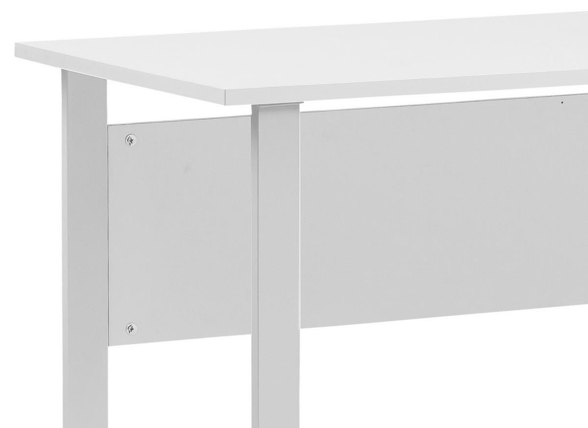 SCHREIBTISCH 160/75/73,2 cm  in Alufarben, Hellgrau  - Hellgrau/Alufarben, KONVENTIONELL, Holzwerkstoff/Metall (160/75/73,2cm) - MID.YOU