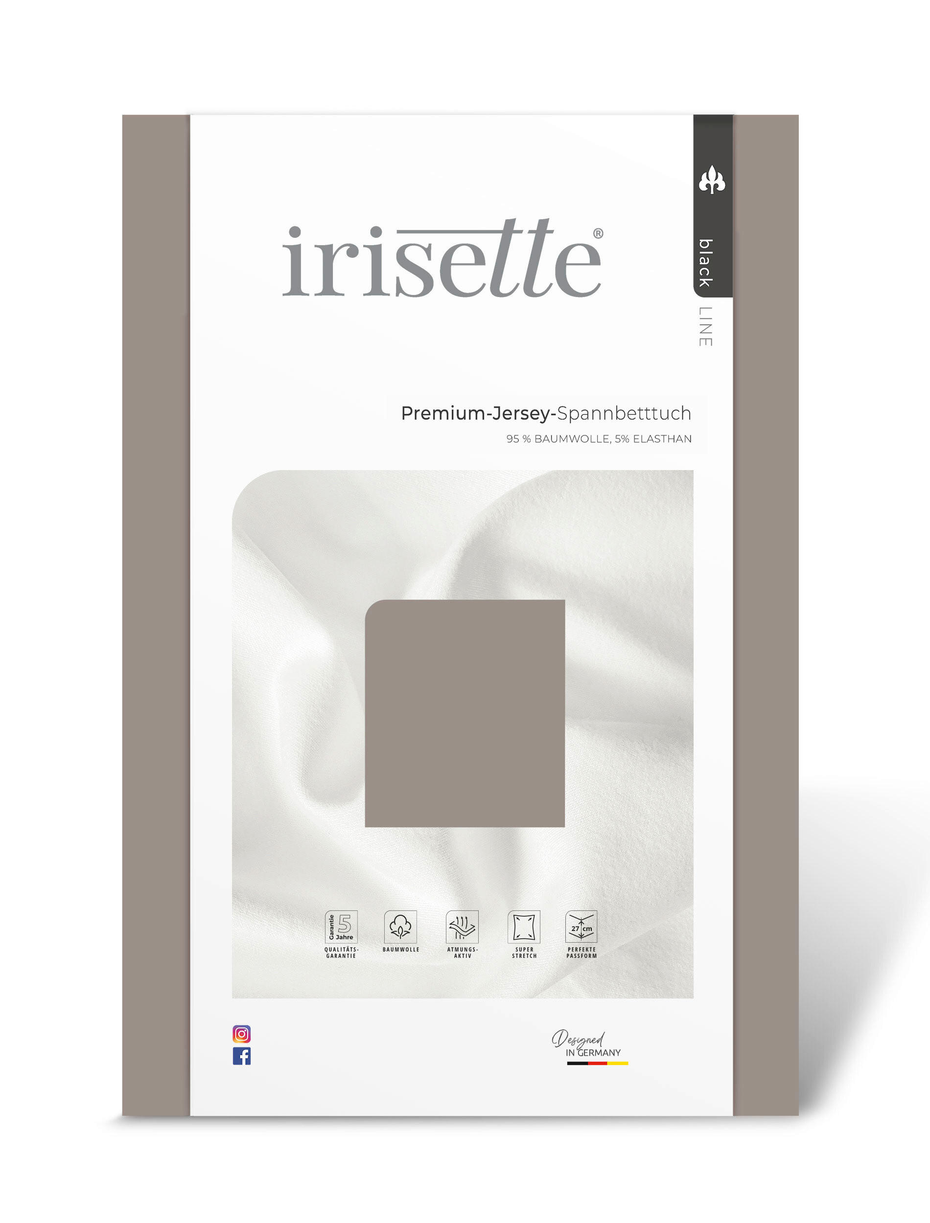 SPANNBETTTUCH Jersey  - Braun, Basics, Textil (180-200/200-220cm) - Irisette