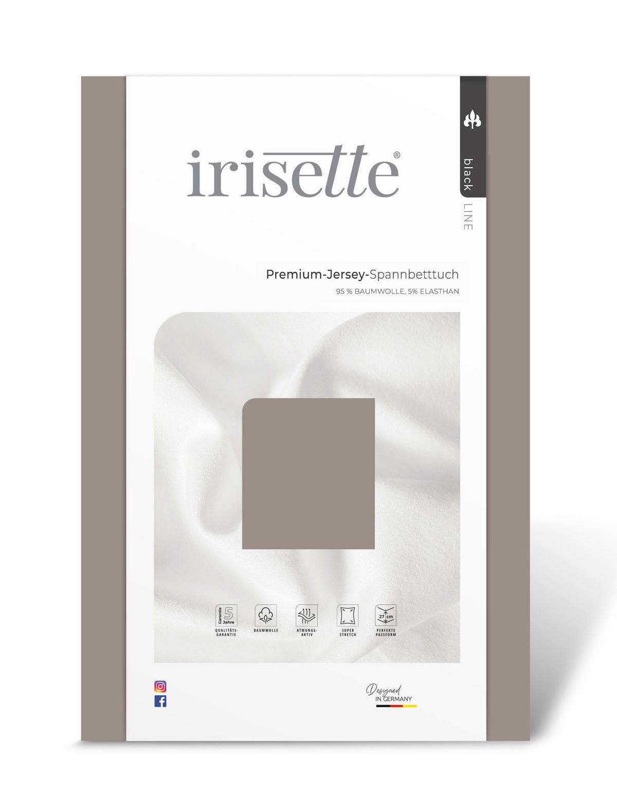 SPANNBETTTUCH Jersey  - Braun, Basics, Textil (180-200/200-220cm) - Irisette