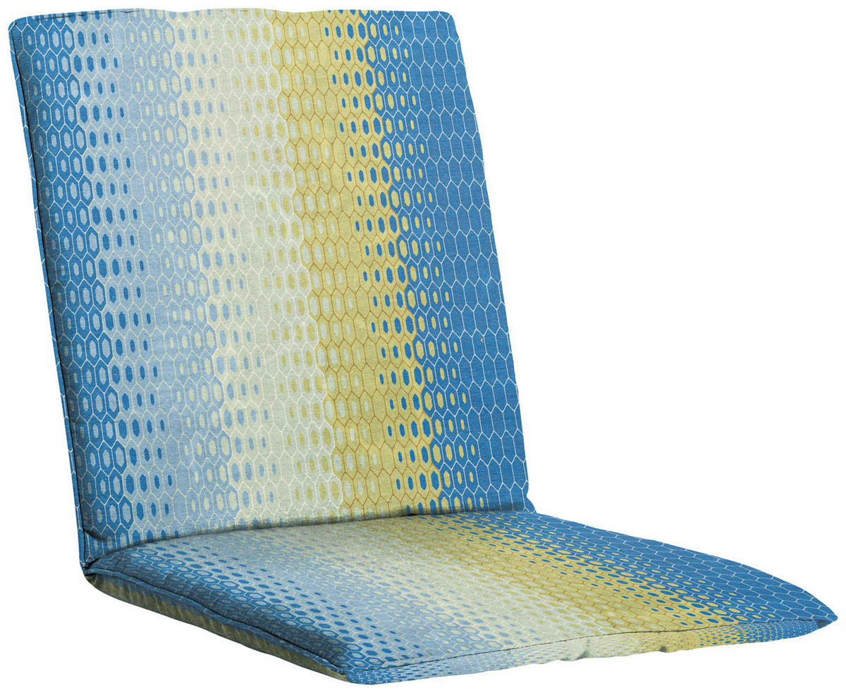 SESSELAUFLAGE  - Blau/Gelb, Basics, Textil (49/4/97cm)